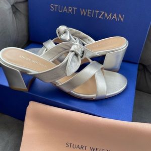 Brand new STUART WEITZMAN Metallic Leather Sandals size 7